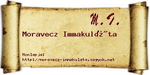 Moravecz Immakuláta névjegykártya